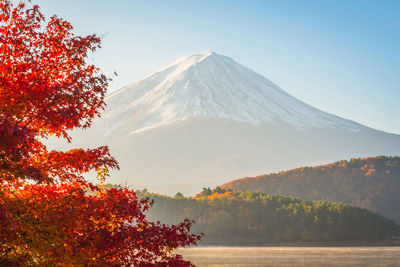 Scenic view of snowcapped mountain against sky