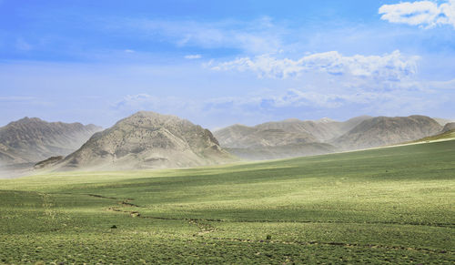 Scenic view of field against sky