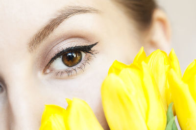 Close-up fashion model with eye make-up