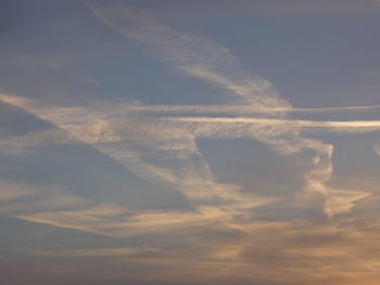 Low angle view of clouds in sky during sunset