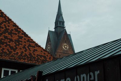 Low angle view of temple against sky