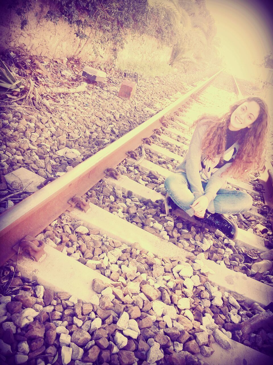 stone - object, high angle view, indoors, rock - object, auto post production filter, no people, nature, night, sunlight, messy, transportation, railroad track, pebble, field, illuminated, covering, season, vignette