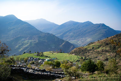 Scenic view of mountains against sky