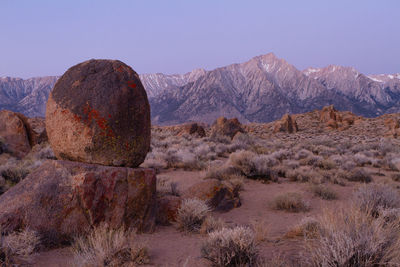 Interesting rock formation captured before sunrise