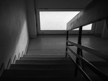 High angle view of empty steps in building