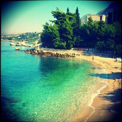 Scenic view of beach against sky