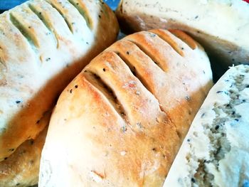 High angle view of bread on plate