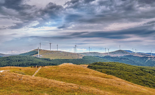 Wind turbines in the mountains