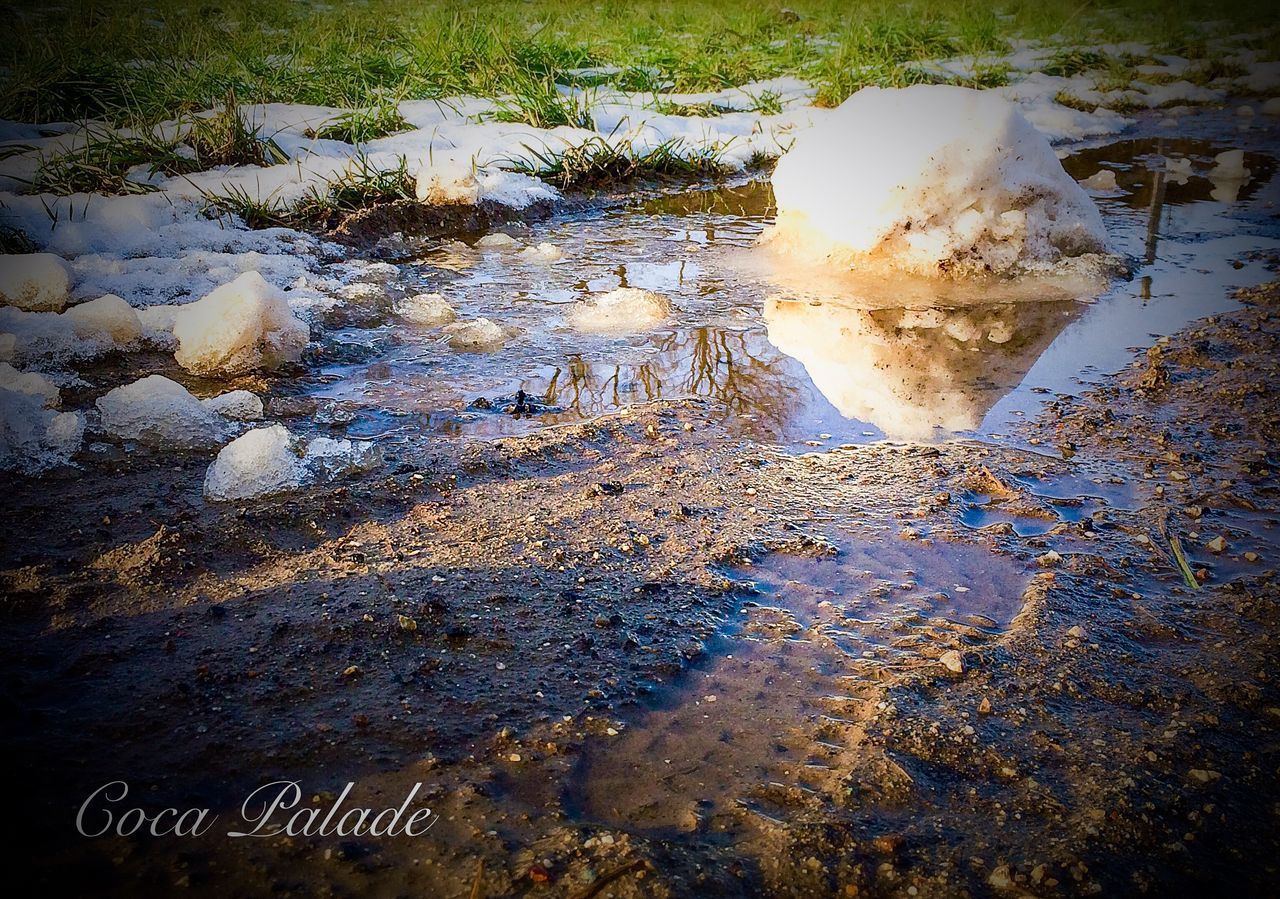 water, puddle, high angle view, reflection, wet, full frame, transparent, nature, backgrounds, beach, day, no people, outdoors, standing water, rain, glass - material, sand, shore, close-up, tranquility