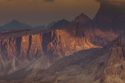 Panoramic view of mountains against sky