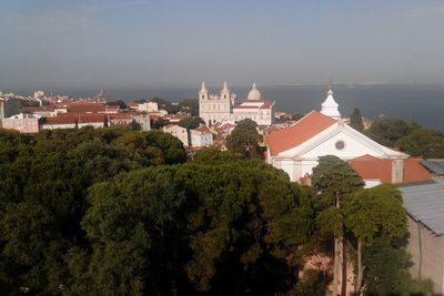 Panoramic view of temple against clear sky