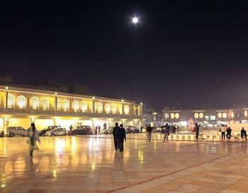 Illuminated street light at night