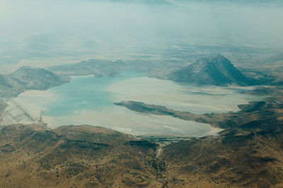 High angle view of landscape against sky