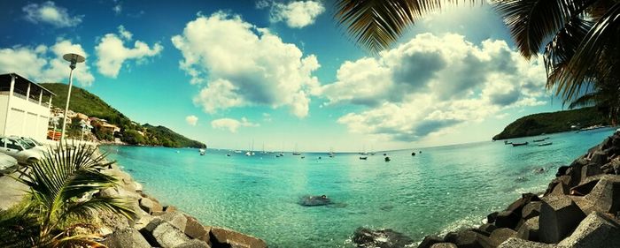 View of sea against cloudy sky