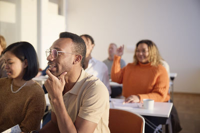 Smiling man at workshop