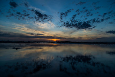 Scenic view of sunset over sea