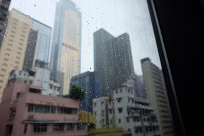 View of city through window