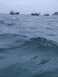 Boats in sea