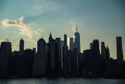 Modern buildings against sky in city