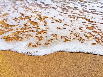 High angle view of sand on beach