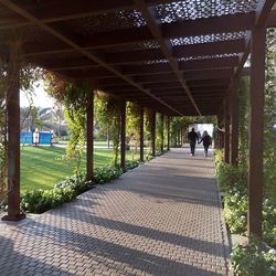 People walking on walkway