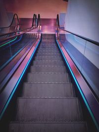 Low angle view of escalator