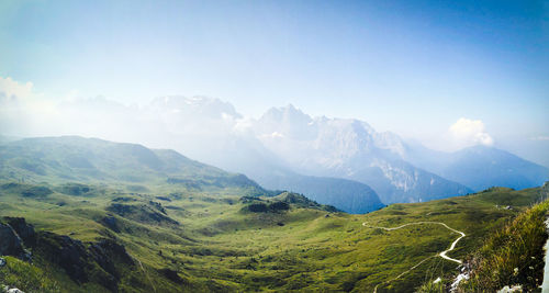 Scenic view of mountains against sky