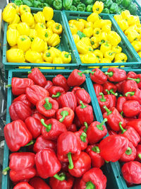 Three sweet peppers on a wooden background, cooking vegetable salad