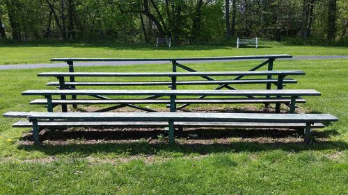 Empty bench in park