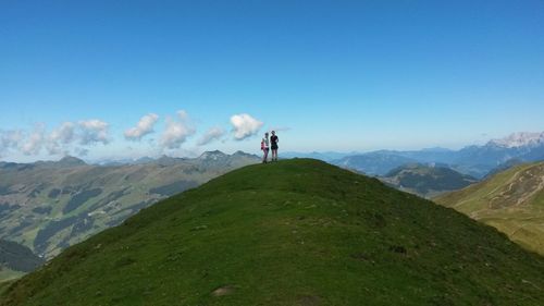 Tourists on mountain