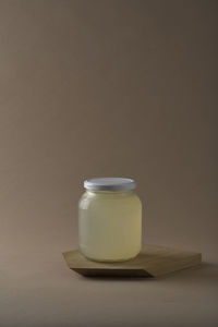 Close-up of tea cup on table