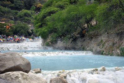 Water splashing on rocks