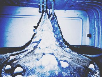 Close-up of frozen water