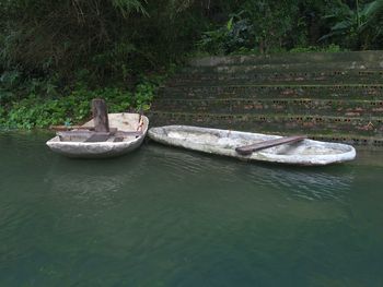 View of boats in water