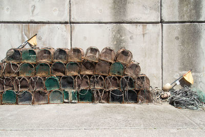 View of abandoned cages