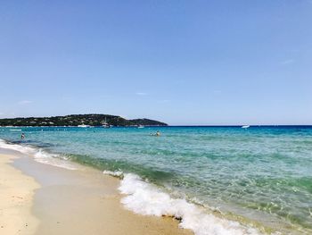 Scenic view of beach against sky