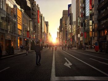 View of city street against sky