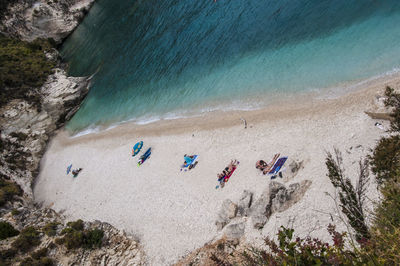 High angle view of beach against sky