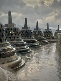 Panoramic view of temple against sky