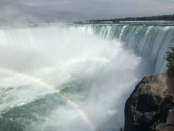 Scenic view of waterfall