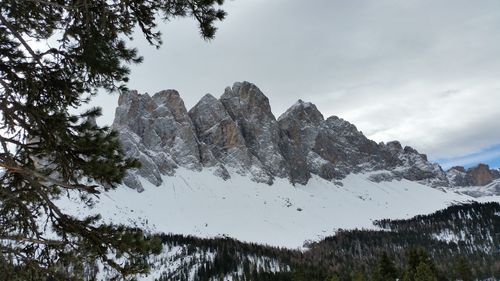 Low angle view of mountains against sky