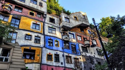 Low angle view of old building against sky