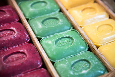 Full frame shot of multi colored soaps