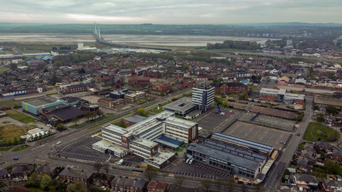 High angle view of cityscape