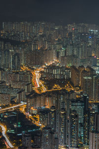 Illuminated cityscape at night