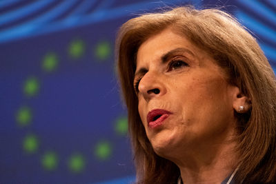 Close-up portrait of a woman looking away