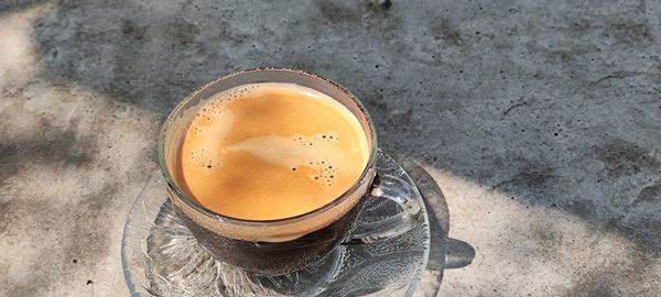 High angle view of coffee