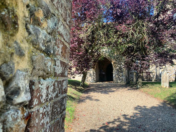 Stone wall of historic building