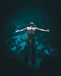 Full length of man swimming in sea