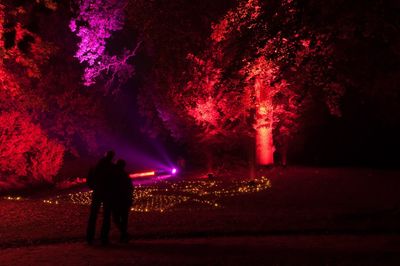 People in park at night